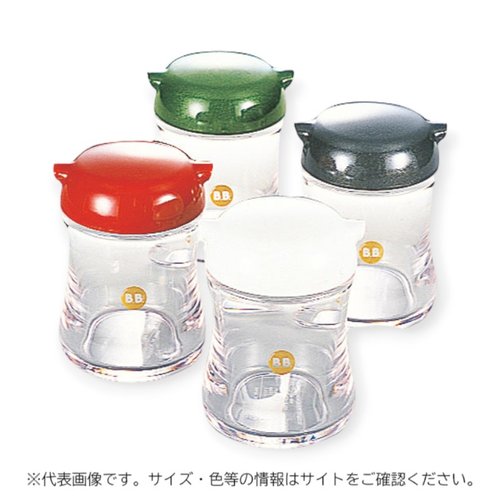 卓上用品 BB調味料入 B-5404B コショウ入 黒 80cc 黒いコショウ容器が正面から撮影され、蓋がしっかりと閉じられた状態。