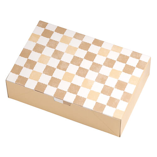 ルミアサービス箱６個　格子　うすちゃ色画像