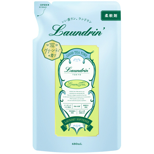 ﾗﾝﾄﾞﾘﾝ 柔軟剤 ｸﾞﾘｰﾝﾃｨｰの香り 詰替 480mL 1個画像