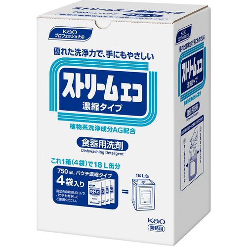 Ｋａｏ　食器洗剤　業務用ストリームエコ　７５０ｍｌ×４袋入り画像