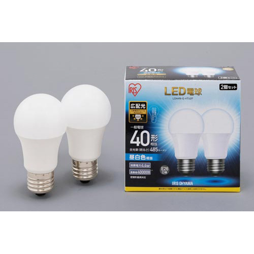 ＬＥＤ　Ｅ２６　広配光４０形　昼白色　２個入画像