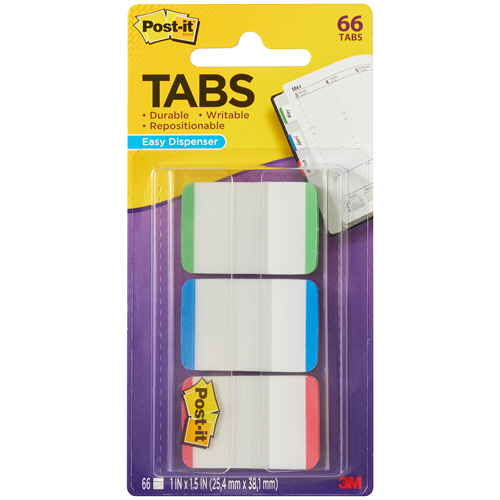 ﾎﾟｽﾄ･ｲｯﾄ 超丈夫なｲﾝﾃﾞｯｸｽ 25.4×38.1mm ｸﾞﾘｰﾝ/ﾌﾞﾙｰ/ﾚｯﾄﾞ 1ﾊﾟｯｸ(3冊)画像