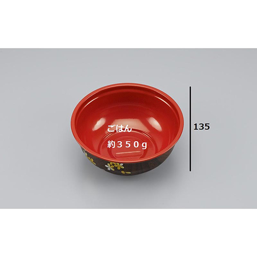 シーピー化成 どんぶり容器 カール135 花吹雪 本体 発泡画像