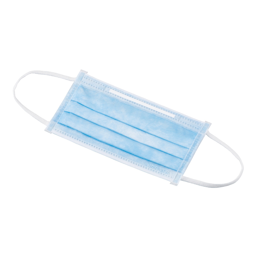 サージカルプリーツマスク（4層構造）ふつうサイズ 青 50枚入画像