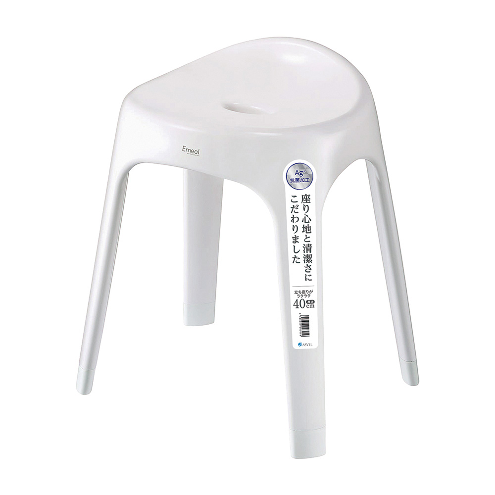 風呂イスS40 Emeal ホワイト 380×295×450mm画像