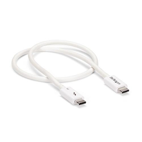 Thunderbolt　3　(40Gbps)　USB-Cケーブル　50cm　ホワイト　1本 ケーブルがコイル状に巻かれた状態