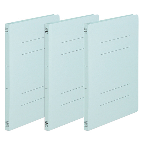 ﾌﾗｯﾄﾌｧｲﾙ(ﾉﾝｽﾃｰﾌﾟﾙ) A4ﾀﾃ 150枚収容 背幅18mm 青 1ﾊﾟｯｸ(3冊)画像
