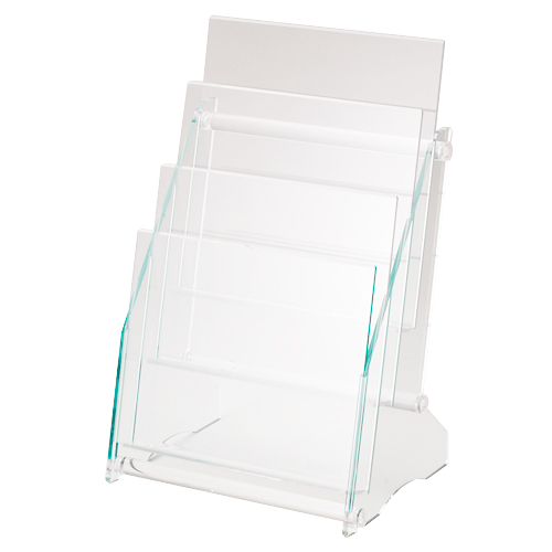 卓上ﾊﾟﾝﾌﾚｯﾄｽﾀﾝﾄﾞ ｱｸﾘﾙﾌﾚｰﾑ A4 1列3段 1個