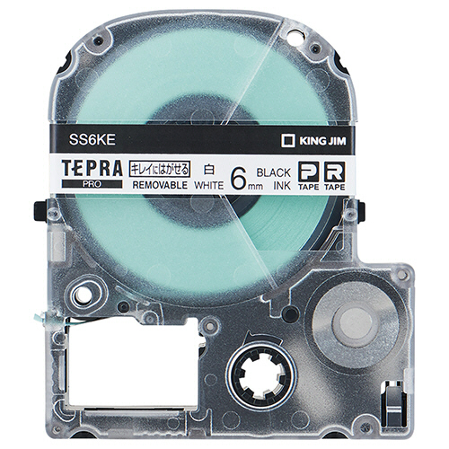 ﾃﾌﾟﾗ PRO ﾃｰﾌﾟｶｰﾄﾘｯｼﾞ ｷﾚｲにはがせるﾗﾍﾞﾙ 6mm 白/黒文字 1個