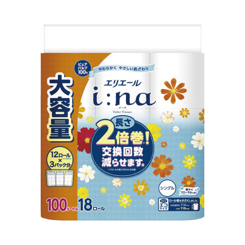 イーナトイレット　２倍巻１８Ｒ　シングル×４画像