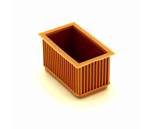 イスキャップ　平角　薄茶　対象脚サイズ24×45mm 薄茶色の平角キャップが正面から見える状態