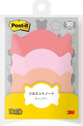 ポストイット　シルエットノート　強粘着　キャンディ画像