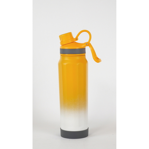 水筒　フォルテック　キャリングボトル710ml　オレンジホワイト オレンジとホワイトのカラーリングが際立つ、蓋が開いた状態の水筒