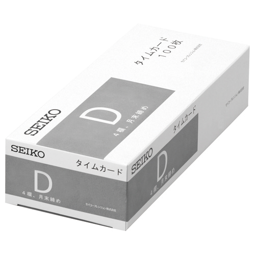 ｾｲｺｰ用片面ﾀｲﾑｶｰﾄﾞ 月末締 4欄印字 1ﾊﾟｯｸ(100枚)画像