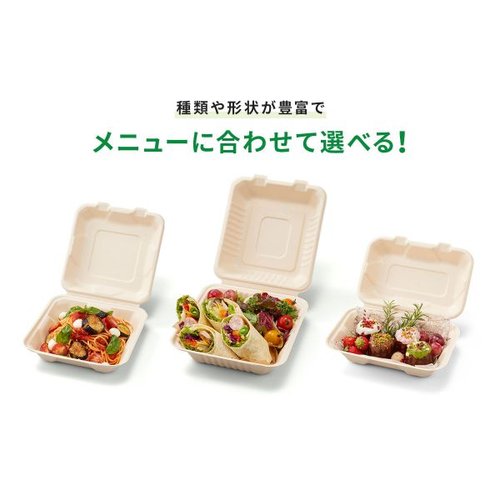 弁当容器 BBランチ 200-220(5枚入) パックスタイル 透明な容器に収められた5枚の弁当容器が並んでいる様子