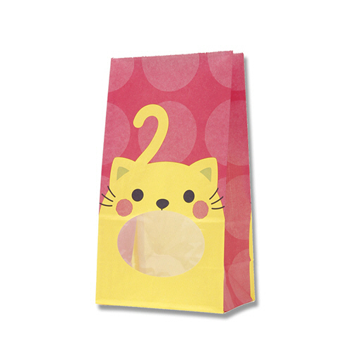 紙袋 窓付袋(内側ﾗﾐﾈｰﾄ) ﾊﾟｯｸﾝﾊﾞｯｸﾞ No.4 ﾈｺ 1ｾｯﾄ(2000枚:50枚×40ﾊﾟｯｸ)画像