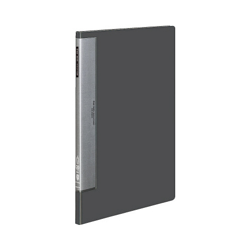 クリヤーブックウェーブカット固定式Ｂ４縦２０Ｐ濃灰