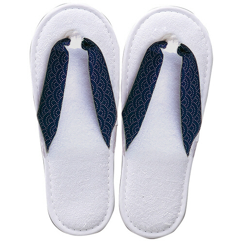 ﾃﾞｨｽﾎﾟｰｻﾞﾌﾞﾙｽﾘｯﾊﾟ 鼻緒ｽﾘｯﾊﾟ 27cm 青海波 紺 1足画像