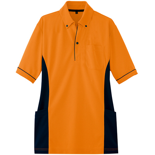 ｻｲﾄﾞﾎﾟｹｯﾄ半袖ﾎﾟﾛｼｬﾂ(男女兼用) ﾀﾞﾝﾎﾞｰﾙﾆｯﾄ ｵﾚﾝｼﾞ Mｻｲｽﾞ 1着画像