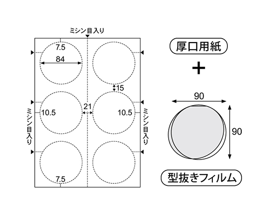 CPリーフ ラミPOP 丸 1パック（18セット入） 丸型のPOPサインが透明なフィルムに収納された状態