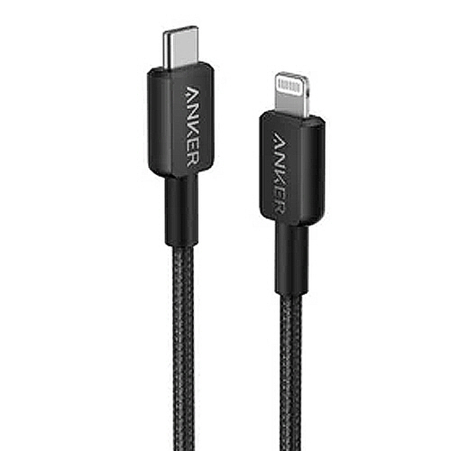 ANKER　322　高耐久ナイロン　USB-C&ライトニングケーブル　0.9m　ブラック　1本