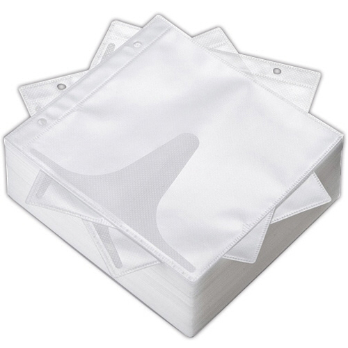 DVD･CD不織布ｹｰｽ ﾘﾝｸﾞ穴付 ｲﾝﾃﾞｯｸｽｶｰﾄﾞ付 ﾎﾜｲﾄ 1ﾊﾟｯｸ(100枚)画像