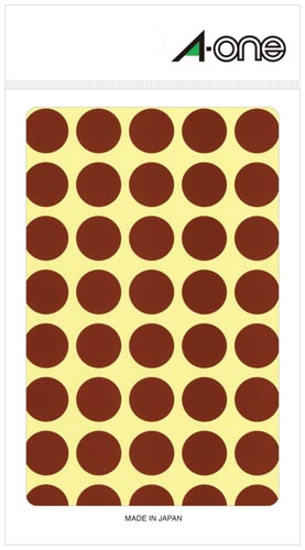 カラーラベル　丸型　１５ｍｍ径　茶画像