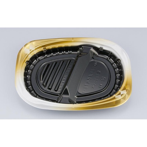 シーピー化成 弁当容器 CBFまろん7S-1 ゴルトBW 本体画像