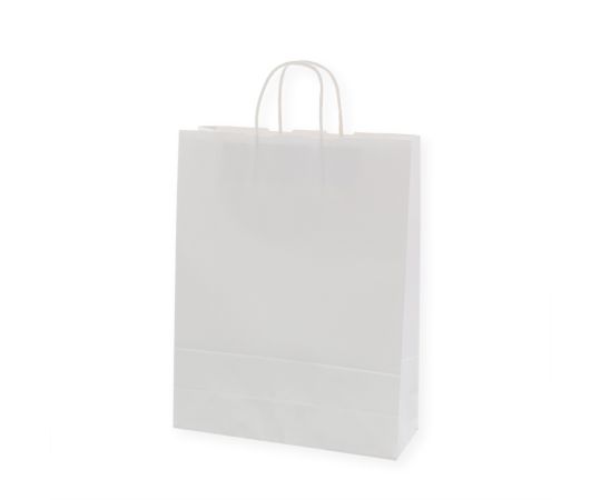 手提げ紙袋　25チャームバッグ　2才　晒白無地　50枚画像