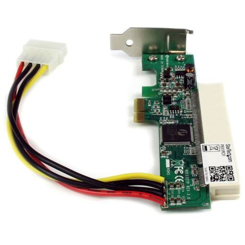 PCI　Express-PCI変換カード　1個 上面からの視点で、スロット部分と基盤がはっきりと見える状態