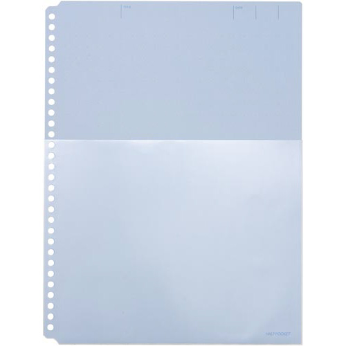 ハーフポケット厚口　Ａ４縦　３０穴　青　５０枚画像