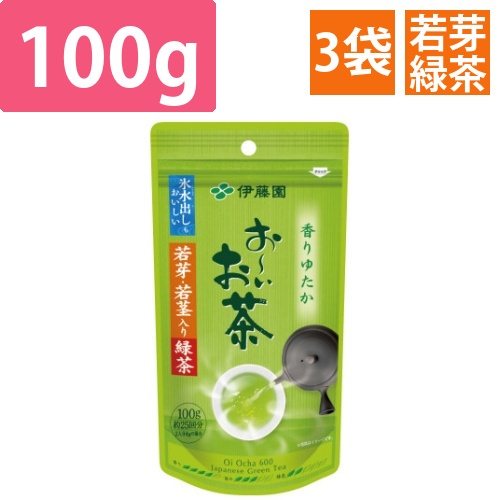 おーいお茶　若芽・若茎入り緑茶　100g入×3画像