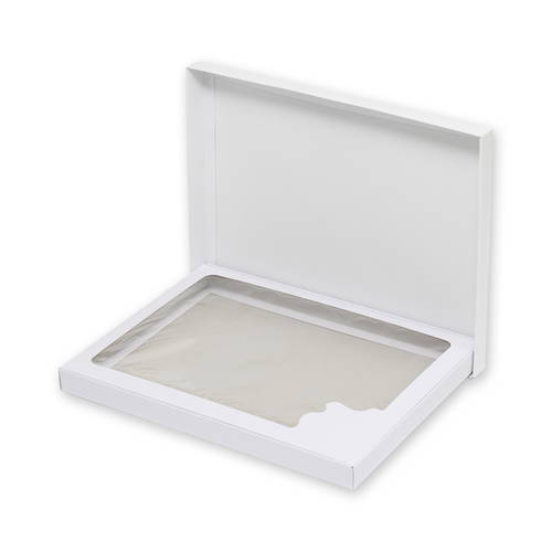 ブラウス用白無地箱 （身蓋・光沢・裏ネズ・フィルム中枠付き）画像