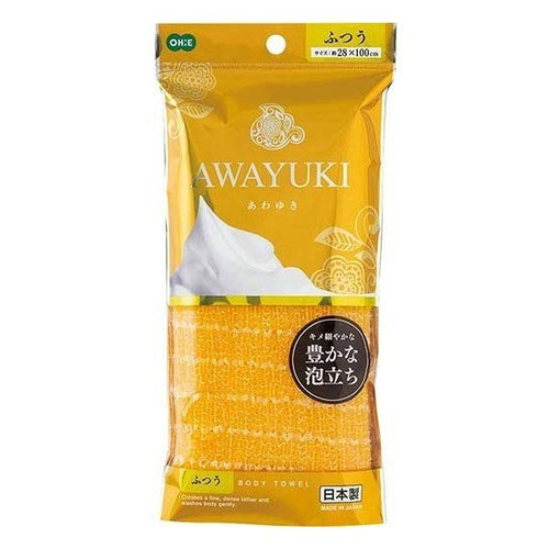 ボディタオル オーエ あわゆき ナイロンタオル ふつう オレンジ画像