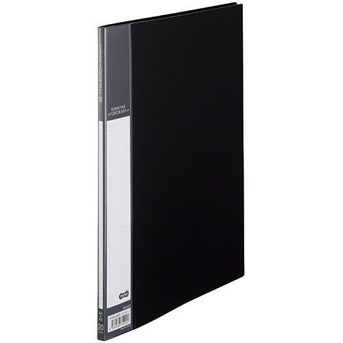 書類が入れやすいｸﾘﾔｰﾌｧｲﾙ｢ﾖｺｶﾗ｣ A4ﾀﾃ 20ﾎﾟｹｯﾄ 背幅8mm ﾀﾞｰｸｸﾞﾚｰ 1冊画像