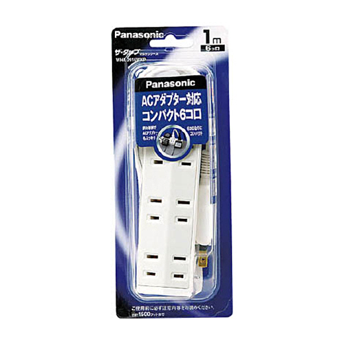 ｻﾞ･ﾀｯﾌﾟﾏﾙﾁ 一括ｽｲｯﾁ付 2P･6個口 ﾎﾜｲﾄ 2.0m 1個画像