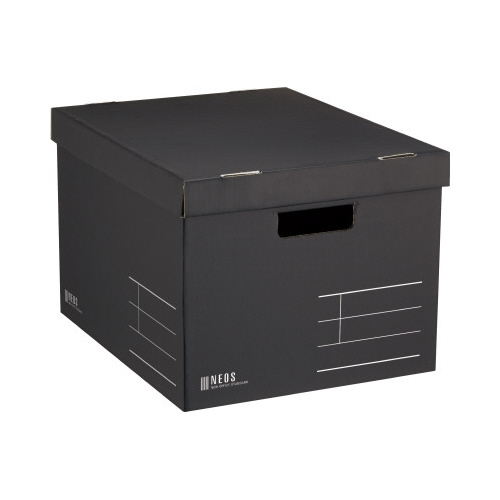 収納ボックス＜ＮＥＯＳ＞Ｌサイズ・フタ付き黒画像