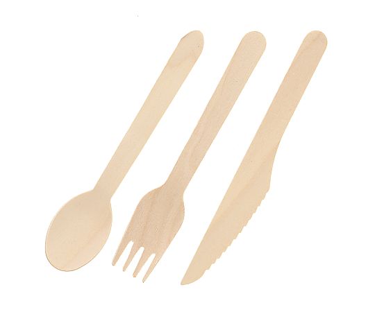 木製カトラリー3点セット 160mm 5438 50セット入画像