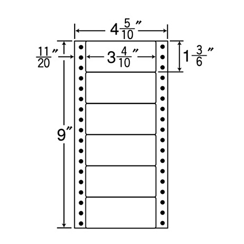 ﾅﾅﾌｫｰﾑ 連続ﾗﾍﾞﾙ Mﾀｲﾌﾟ 4_5/10x9ｲﾝﾁ 6面 86x38mm 1箱(1000折:500折x2冊)画像