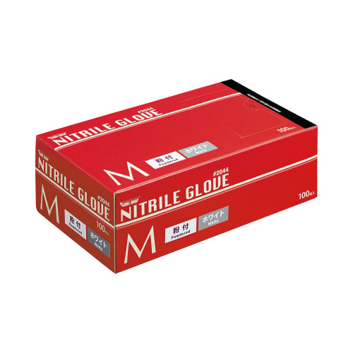 ニトリル手袋＃２０４４粉付　白　Ｍ　１００枚×１０画像