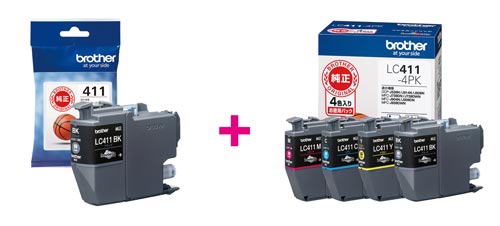 純正インク　ＬＣ４１１　黒１色＋４色パック