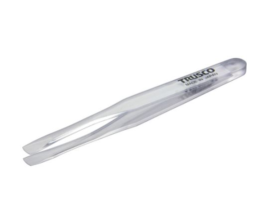 透明プラスチック製ピンセット　120mm　先丸平型画像