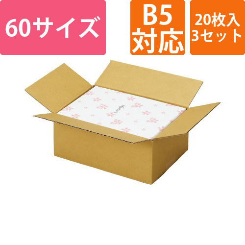 宅配用ダンボール　3辺合計60cm　B5　60枚