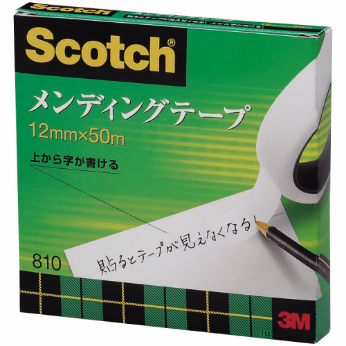 ｽｺｯﾁ ﾒﾝﾃﾞｨﾝｸﾞﾃｰﾌﾟ 810 大巻 12mm×50m 紙箱入 1巻