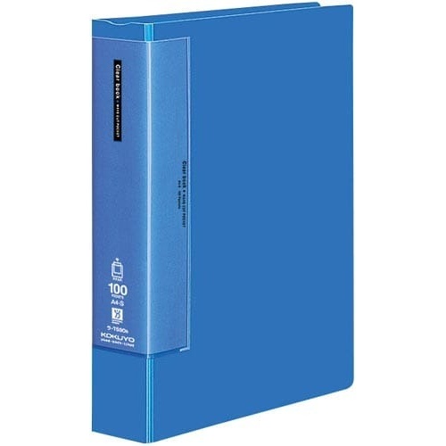 クリヤーブックＷＣ　固定式Ａ４　１００枚青５冊画像