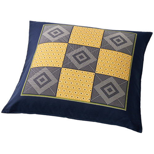 座布団ｶﾊﾞｰ 香織市松 銘仙判 紺 1組(5枚)