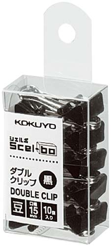 ダブルクリップ＜Ｓｃｅｌ－ｂｏ＞（個箱）黒　豆画像