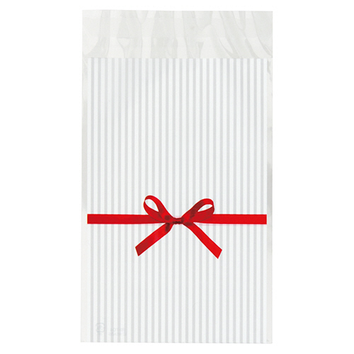 ﾘﾎﾞﾝﾃｰﾌﾟ付OPPﾊﾞｯｸﾞ 白 1ﾊﾟｯｸ(50枚)画像