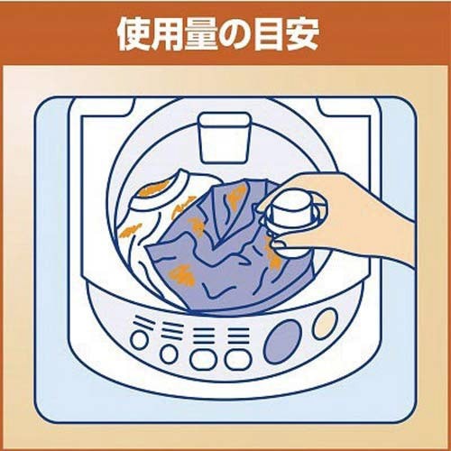 液体ビック作業着洗い　4.5kg 正面から見た商品のパッケージで、注ぎ口が上部に配置されている様子