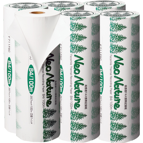 FSC認証感熱FAXﾛｰﾙ紙 Neo Nature B4 幅257mmx長100m 表発色 1ｾｯﾄ(6本)画像